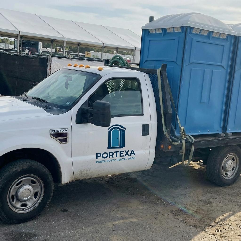 Portexa Porta Potty Rental Pros delivery truck