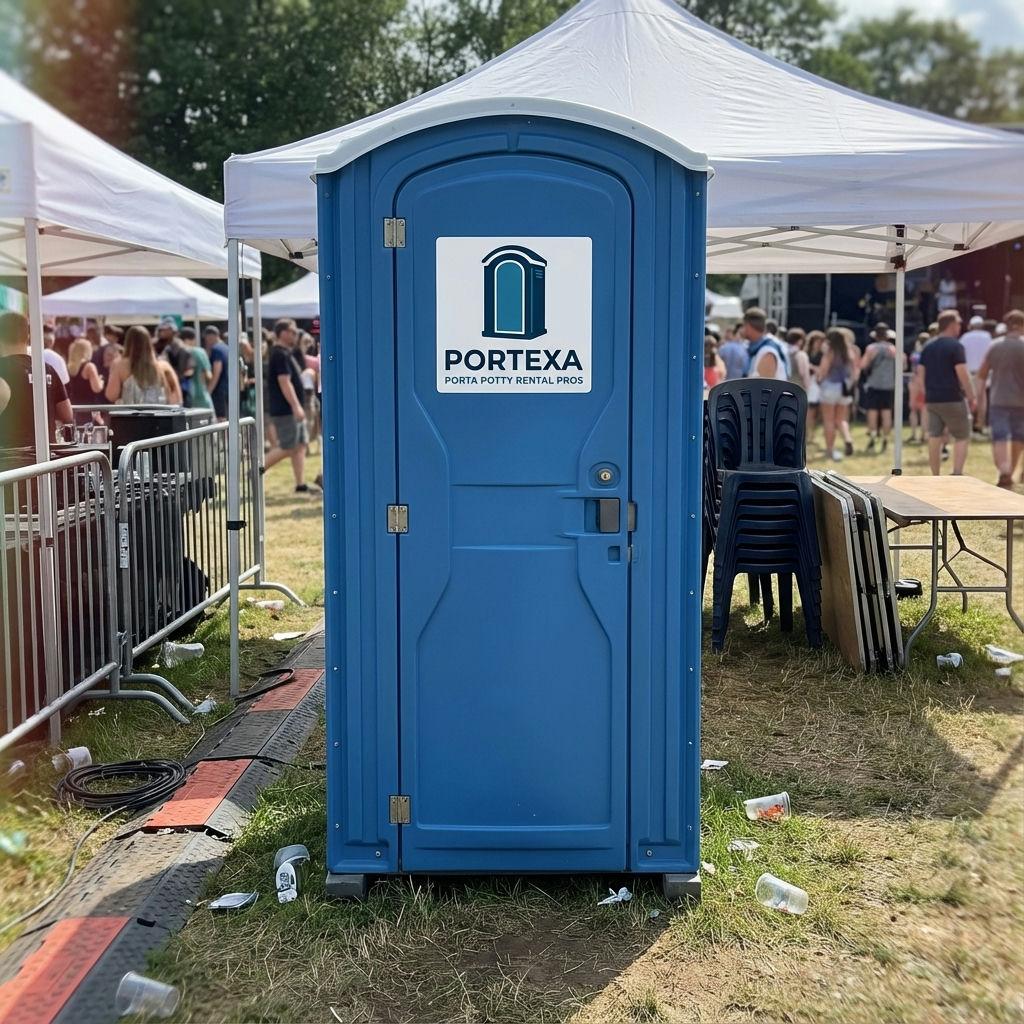 Portable toilet at Dallas festival